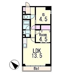 ヴィエナ栗東 1SLDKの間取図画像