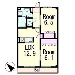エル・アールK 2LDKの間取図画像