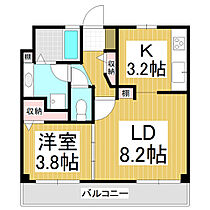 ドエルエムケイ塩尻  ｜ 長野県塩尻市大字広丘野村（賃貸マンション1LDK・2階・39.50㎡） その2