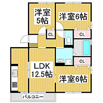 グランディールＭＯＭＯＳＥ　Ｂ棟  ｜ 長野県松本市寿中（賃貸アパート3LDK・3階・67.15㎡） その2