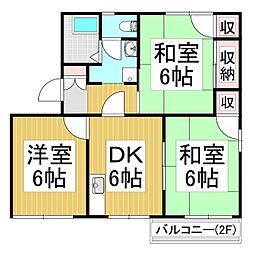タウニィー白川 3Kの間取図画像