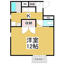 パステル庄内 1Kの間取図画像