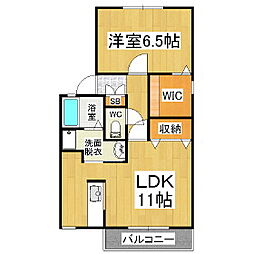 グランシャリオB 1LDKの間取図画像