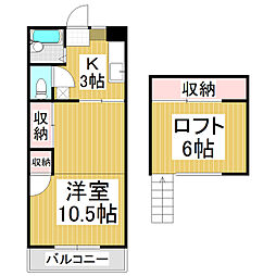 サバービア村井 1Kの間取図画像
