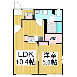ヴィーブル1000 1LDKの間取図画像