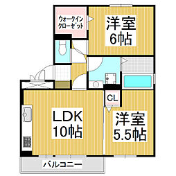 ペイサージュC 2LDKの間取図画像
