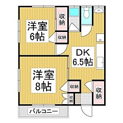 清和ハイツ 2DKの間取図画像