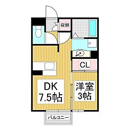 シャルム今井 1DKの間取図画像