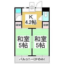 コーポ広丘 2Kの間取図画像