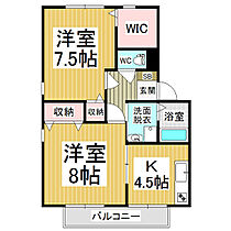 ハイカムール御子柴A  ｜ 長野県松本市村井町南4丁目（賃貸アパート2K・2階・45.00㎡） その2