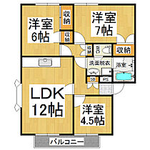 モクハウスタウンA棟  ｜ 長野県松本市筑摩3丁目（賃貸アパート3LDK・2階・67.28㎡） その2