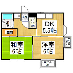 リックエステイト 2DKの間取図画像
