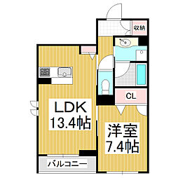シャーメゾン開智 1LDKの間取図画像