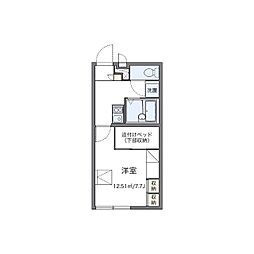 レオパレスベルヴィル 1Kの間取図画像