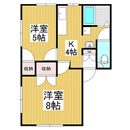 フレグランスパールA 2Kの間取図画像