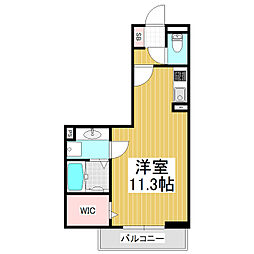 コンフォーティア信大北 ワンルームの間取図画像