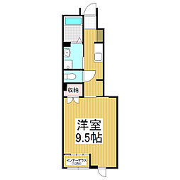 (仮)高宮北アパート新築工事 1Kの間取図画像