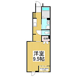 (仮)高宮北アパート新築工事 1Kの間取図画像