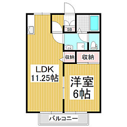ディアコートA 1LDKの間取図画像