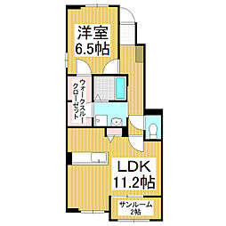 サルビアコート 1LDKの間取図画像