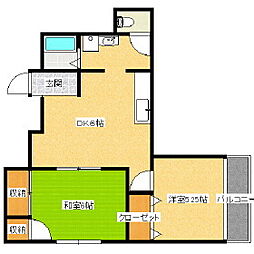 山崎ビル 2DKの間取図画像