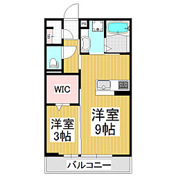 コンフォーティア白板 1LDKの間取図画像