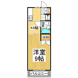 メゾン花岡 1Kの間取図画像