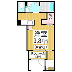 ソレイユ フルール III ワンルームの間取図画像