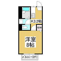 フレグランス86 1Kの間取図画像