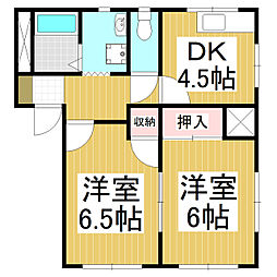 フレグランス知床 2DKの間取図画像