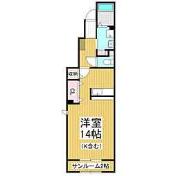 ヴィオーラ大門 ワンルームの間取図画像
