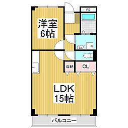 ファインオアシスアミー 1LDKの間取図画像