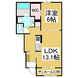 夢舞台 1LDKの間取図画像