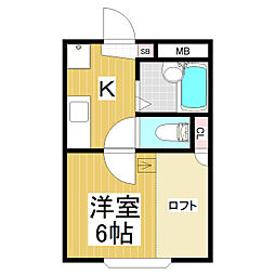 ヴィラエクセレント 1Kの間取図画像
