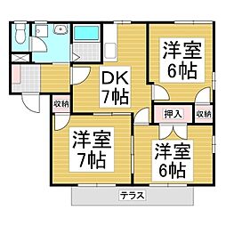 フレグランストゥゲザーA 3DKの間取図画像