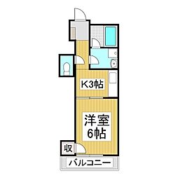 ラ・ポート 1Kの間取図画像
