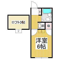 ヴィラ滝沢女鳥羽 1Kの間取図画像