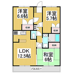 エスト白板 3LDKの間取図画像