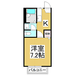フレグランス・ランドC 1Kの間取図画像
