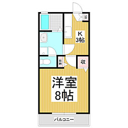 ディアスすすき野B 1Kの間取図画像