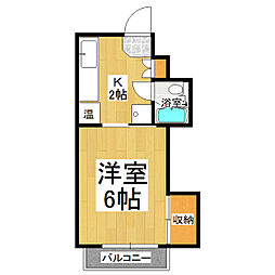 コーポアラモード8 1Kの間取図画像