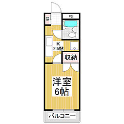 ソレイユシミズ 1Kの間取図画像
