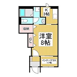 仮)松本市埋橋新築 1Kの間取図画像