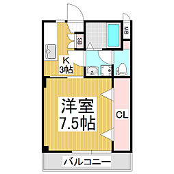 ワンルームマンションそら 1Kの間取図画像
