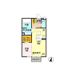 ラ・リヴィエール 1LDKの間取図画像