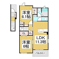 ブルーノート58 2LDKの間取図画像