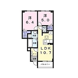 HMハイム高宮南 2LDKの間取図画像