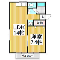 ビュードパレスＢ  ｜ 長野県駒ヶ根市赤穂（賃貸アパート1LDK・2階・48.00㎡） その2