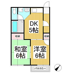 ニューシティハイツ 2DKの間取図画像