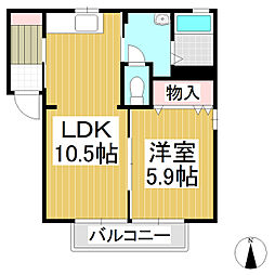 ディアス代田C 1LDKの間取図画像